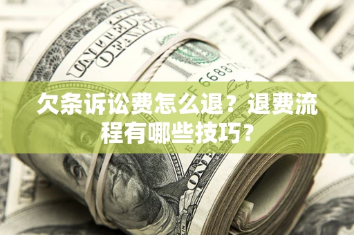 北京欠条诉讼费怎么退？退费流程有哪些技巧？